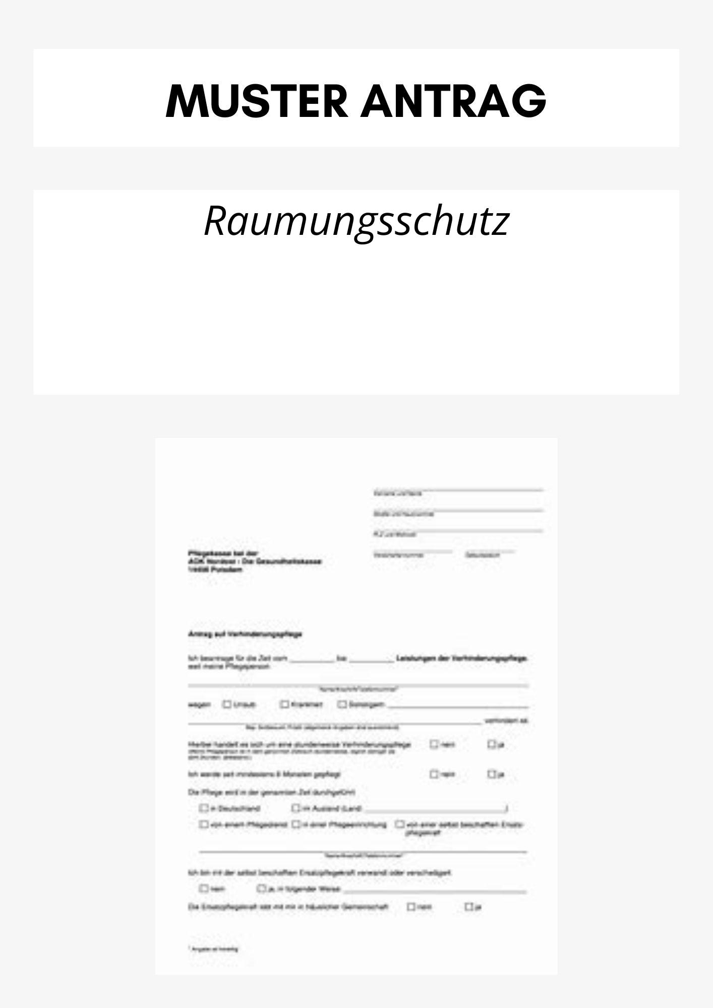 Antrag Auf Räumungsschutz