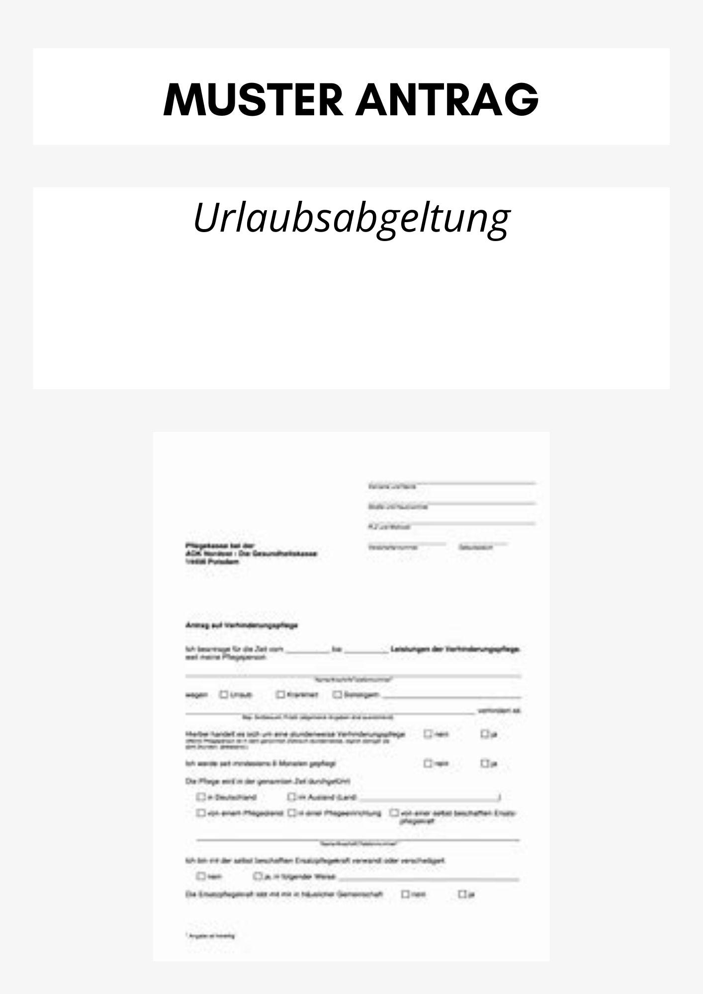 Antrag Auf Urlaubsabgeltung