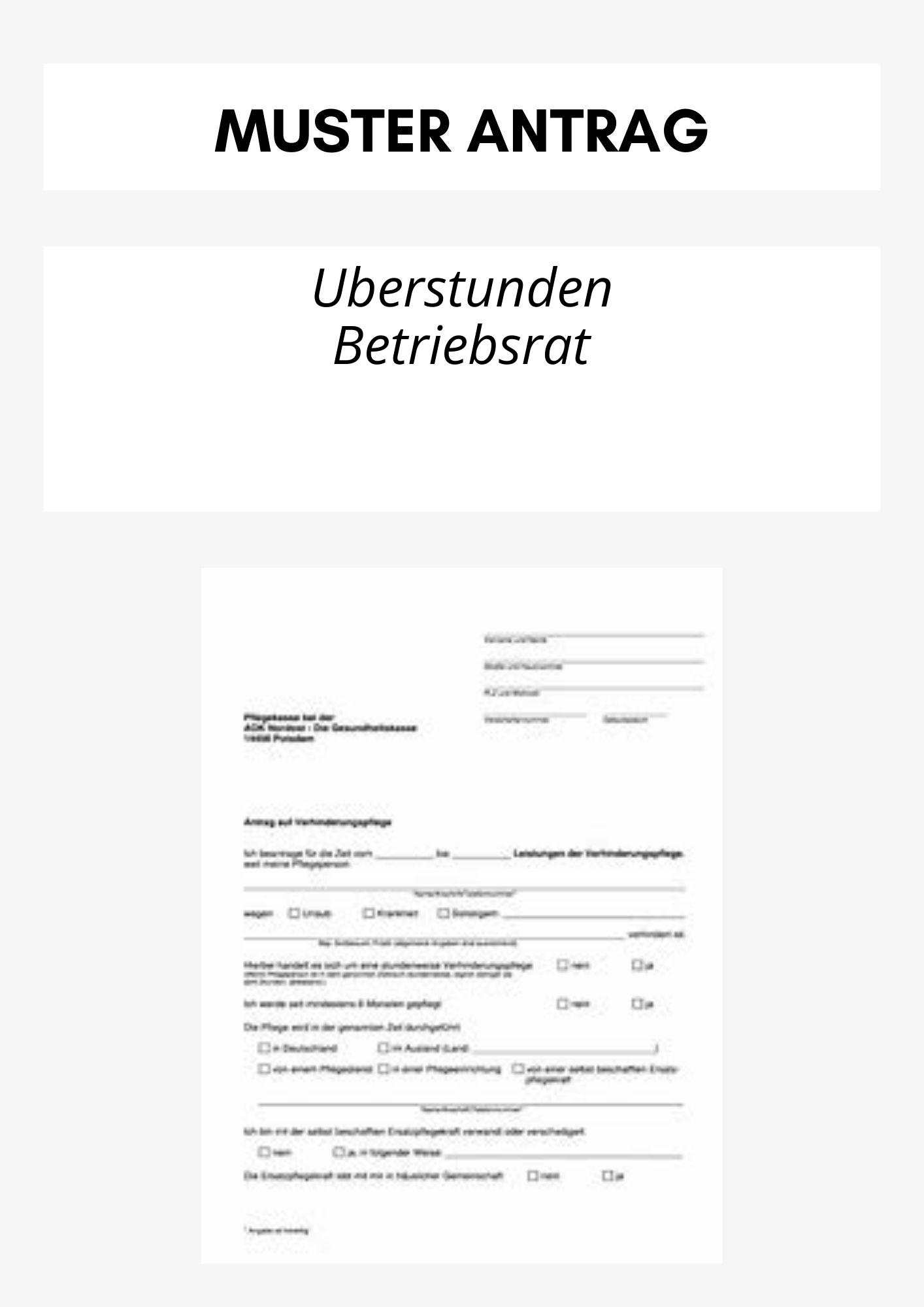 Antrag Überstunden Betriebsrat